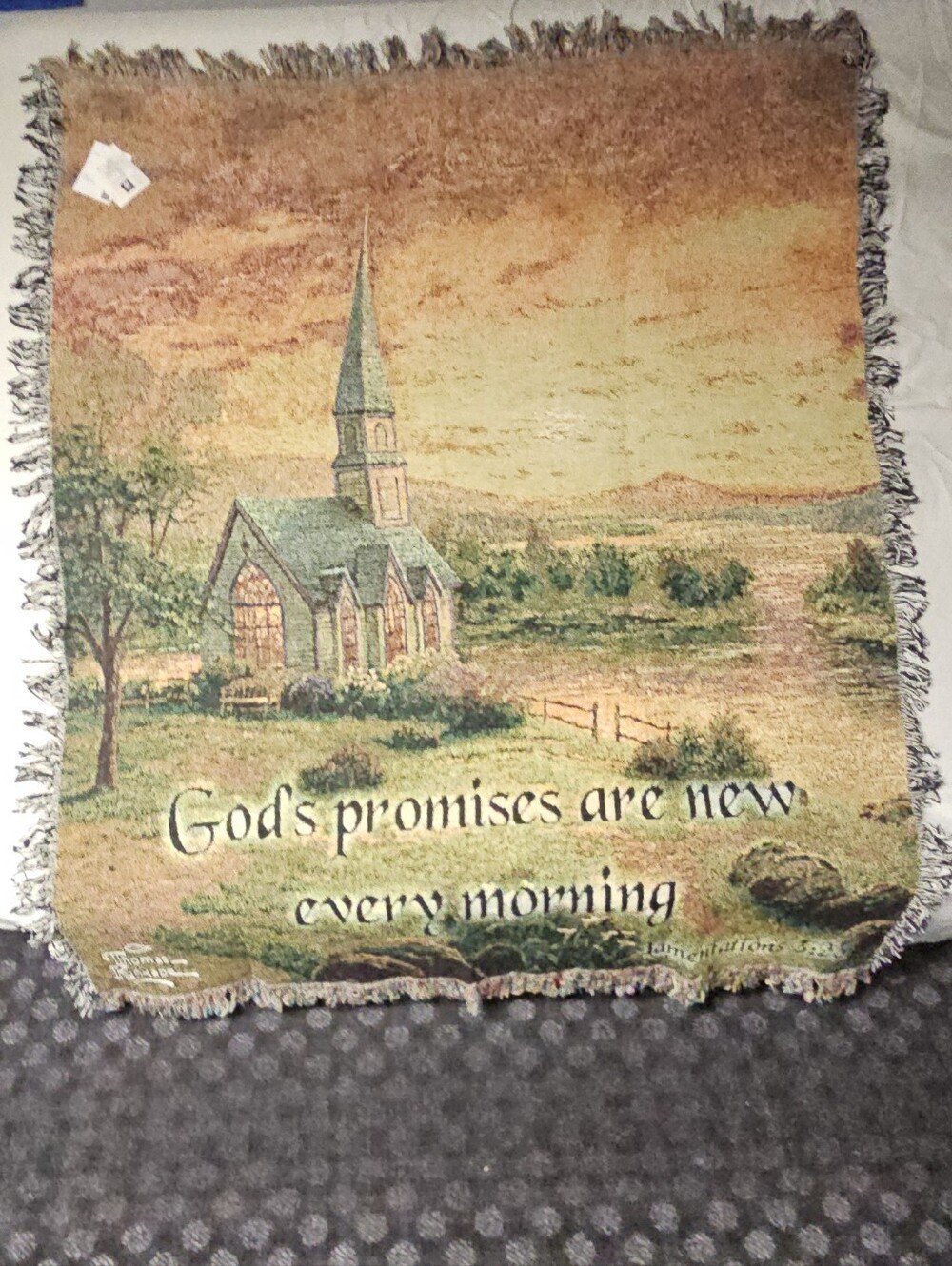 Thomas Kinkade God's Promises Tapestry Throw Blanket